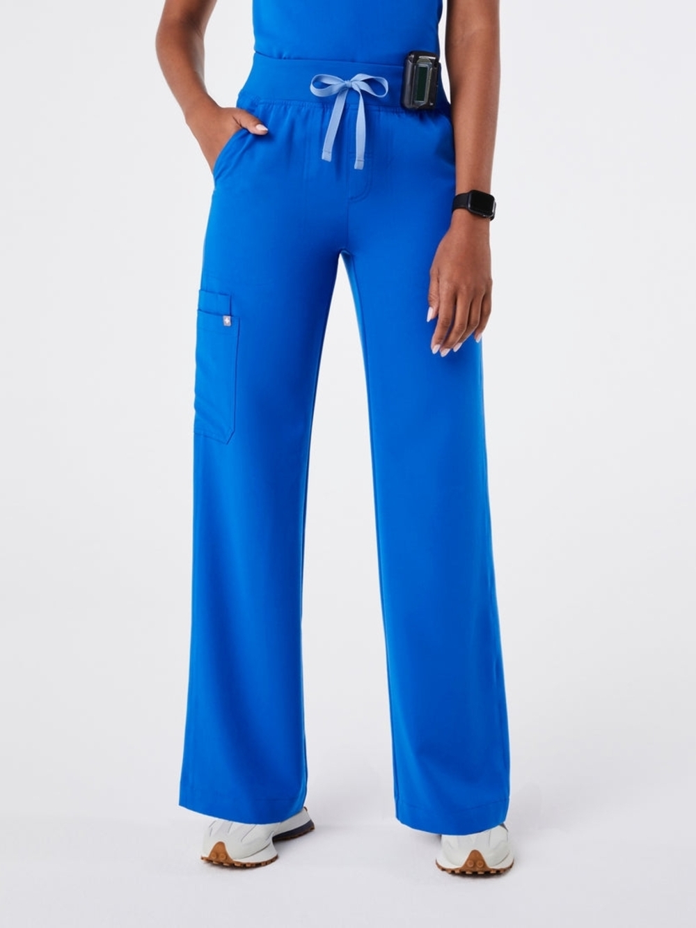 Figd Royal Blue High Waisted Isabel Wide Leg Scrub